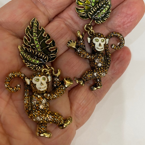 Dangle Drop Blue Bird Earrings and Monkey Earring For Pierced Ears - Picture 1 of 4